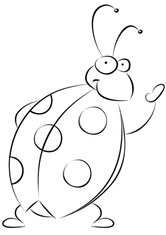 Cartoon Ladybug Coloring Page